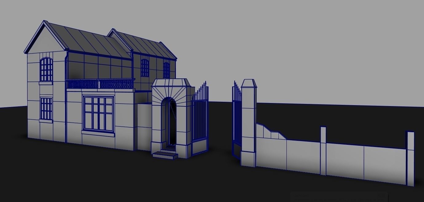 Set of 11 modular house for Game Low-poly 3D model_14