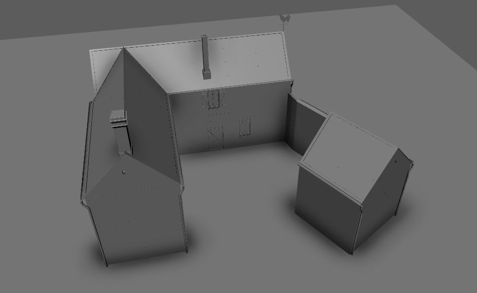 Set of 11 modular house for Game Low-poly 3D model_18