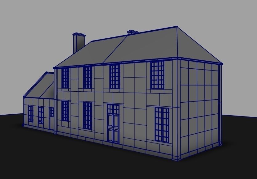 Set of 11 modular house for Game Low-poly 3D model_53