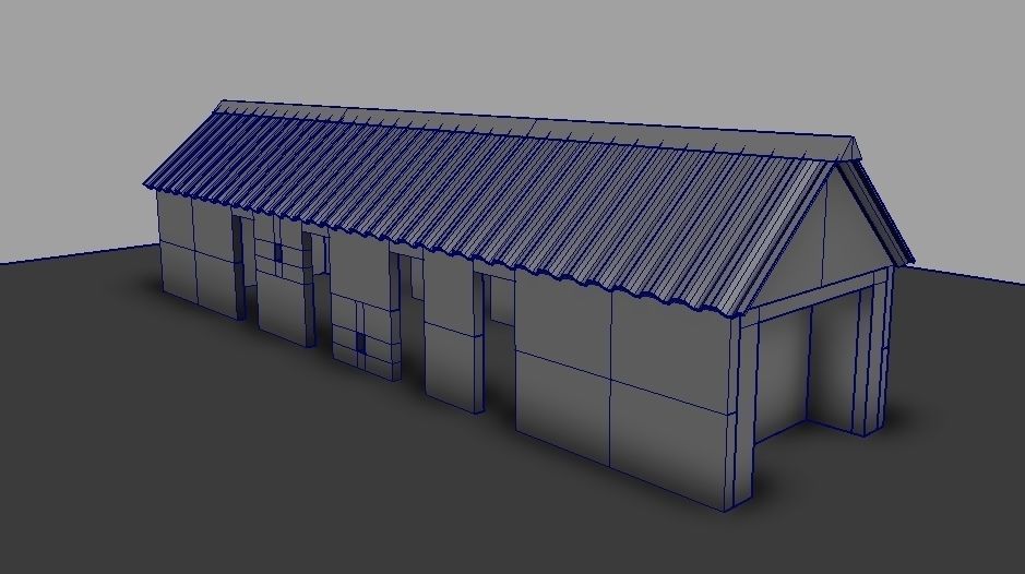 Set of 11 modular house for Game Low-poly 3D model_42