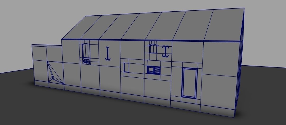 Set of 11 modular house for Game Low-poly 3D model_39