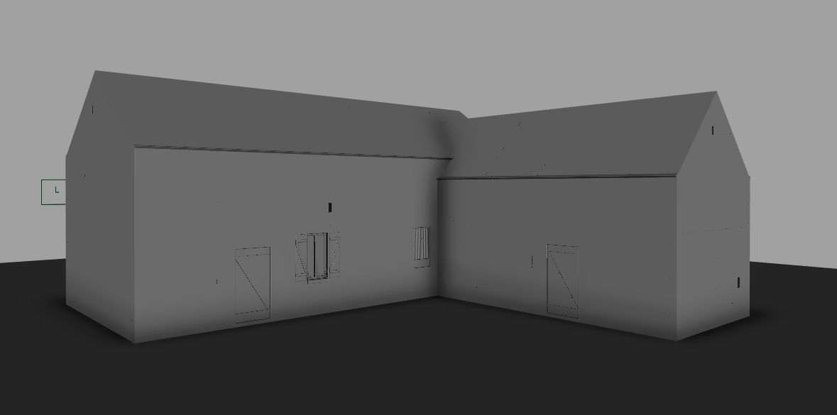 Set of 11 modular house for Game Low-poly 3D model_37