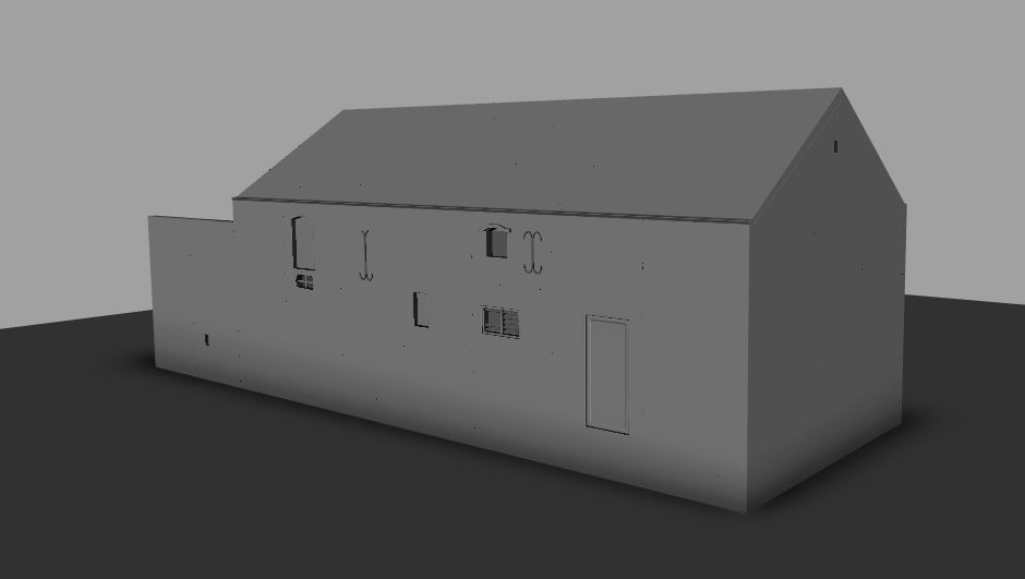 Set of 11 modular house for Game Low-poly 3D model_36