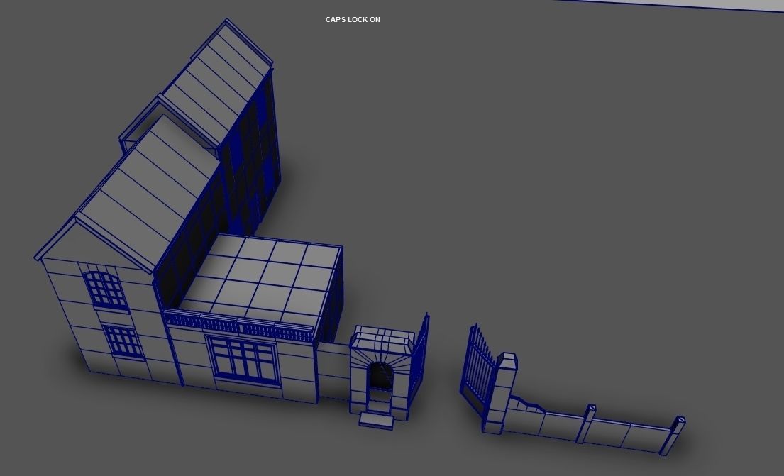 Set of 11 modular house for Game Low-poly 3D model_21