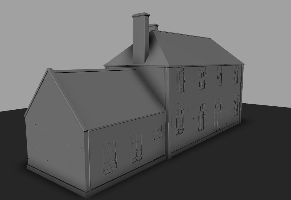 Set of 11 modular house for Game Low-poly 3D model_46