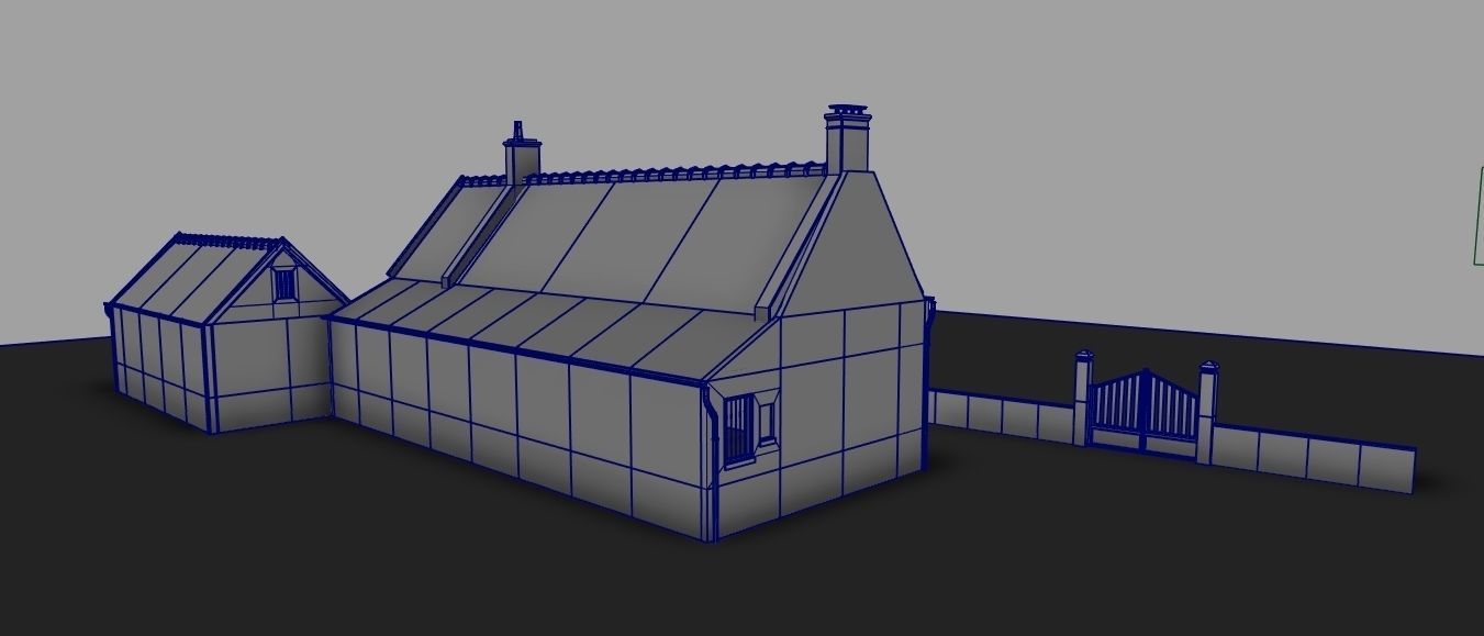 Set of 11 modular house for Game Low-poly 3D model_63