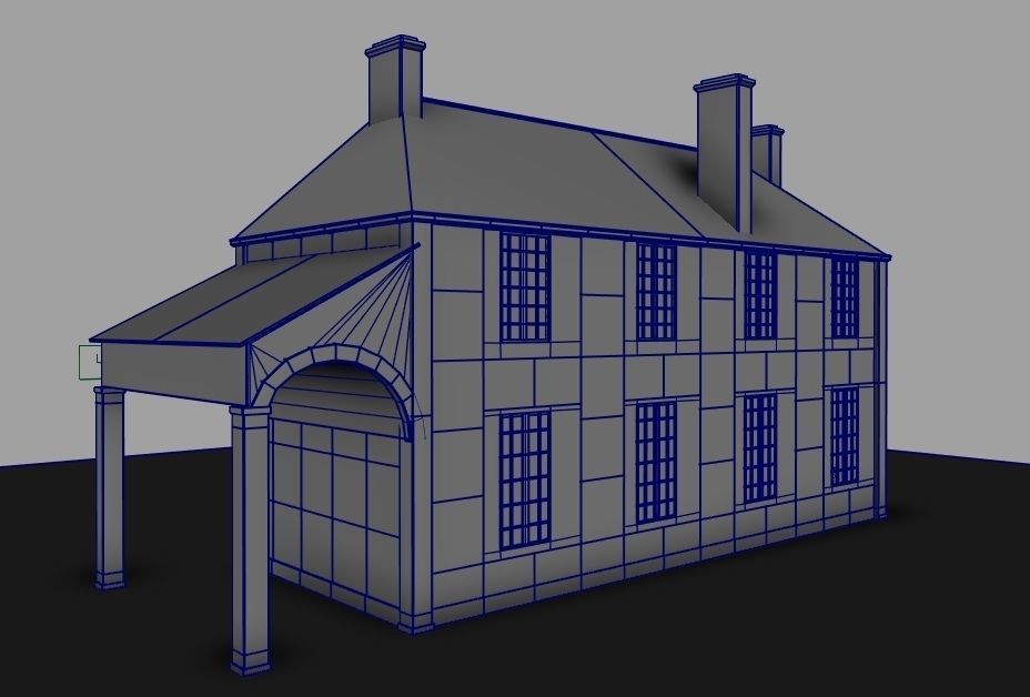 Set of 11 modular house for Game Low-poly 3D model_55