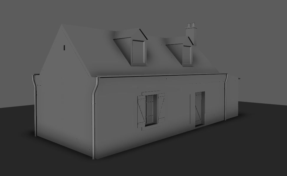Set of 11 modular house for Game Low-poly 3D model_24