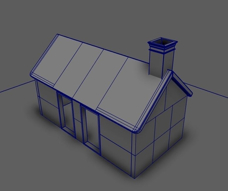 Set of 11 modular house for Game Low-poly 3D model_33