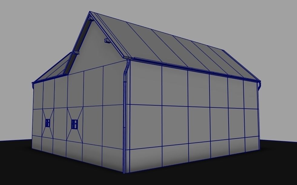 Set of 11 modular house for Game Low-poly 3D model_12