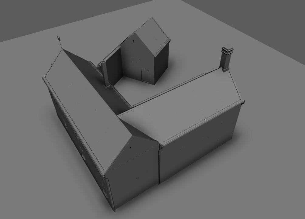 Set of 11 modular house for Game Low-poly 3D model_22