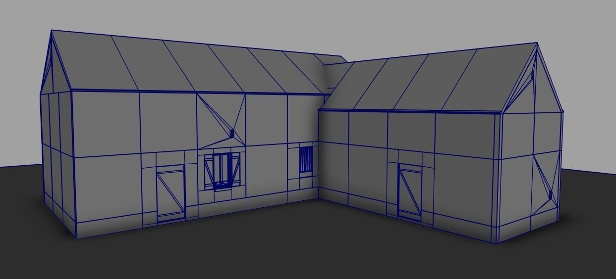 Set of 11 modular house for Game Low-poly 3D model_41