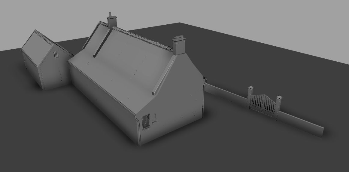 Set of 11 modular house for Game Low-poly 3D model_59