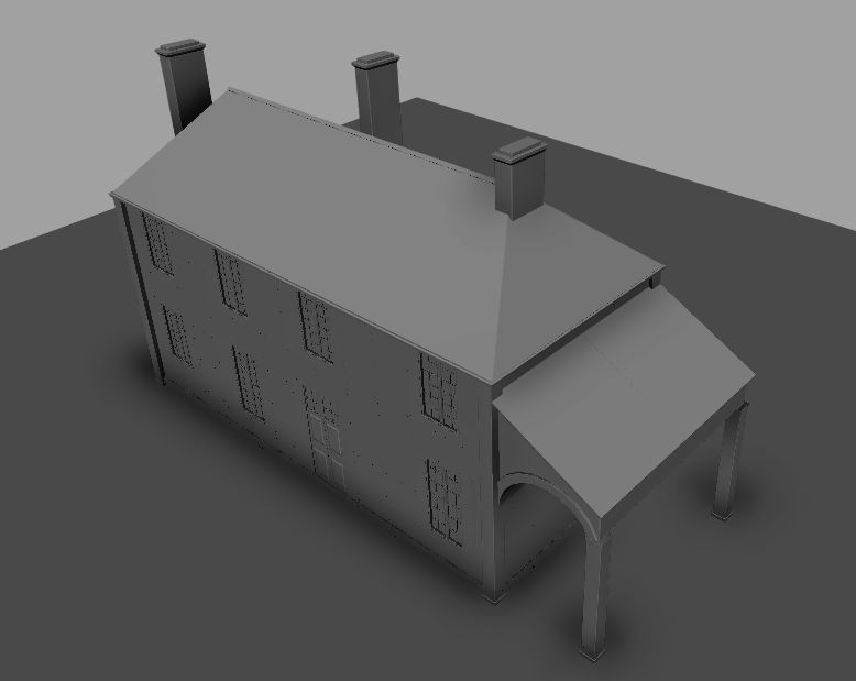 Set of 11 modular house for Game Low-poly 3D model_52