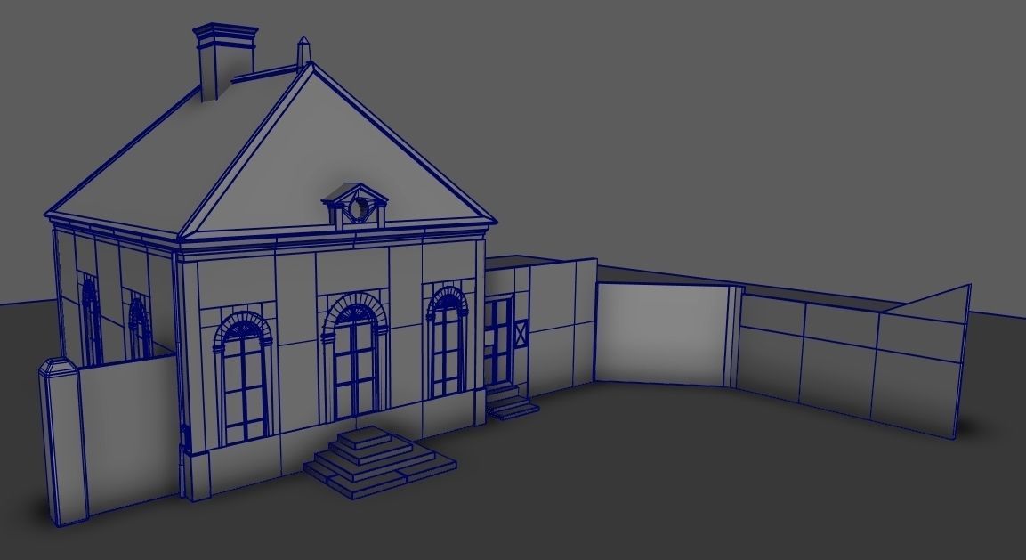 Set of 11 modular house for Game Low-poly 3D model_4