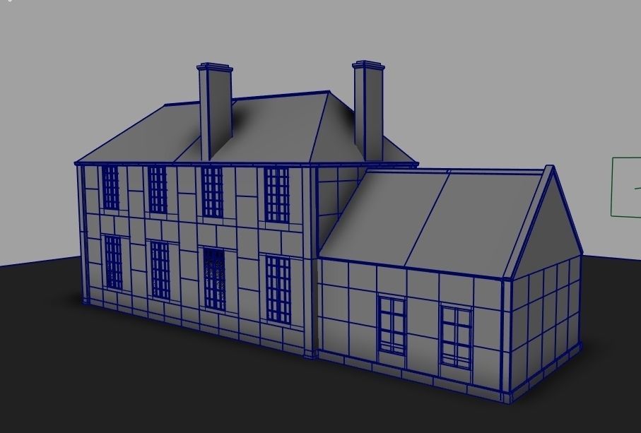 Set of 11 modular house for Game Low-poly 3D model_48