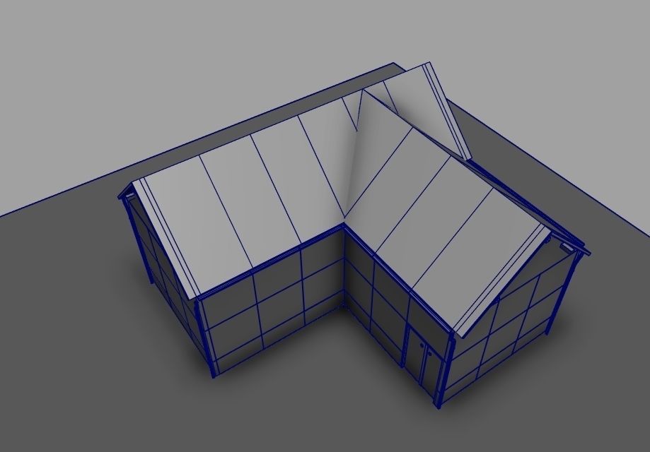 Set of 11 modular house for Game Low-poly 3D model_16