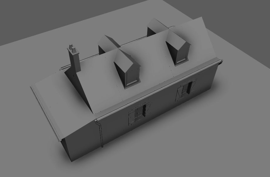 Set of 11 modular house for Game Low-poly 3D model_30
