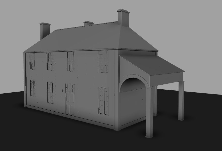 Set of 11 modular house for Game Low-poly 3D model_50