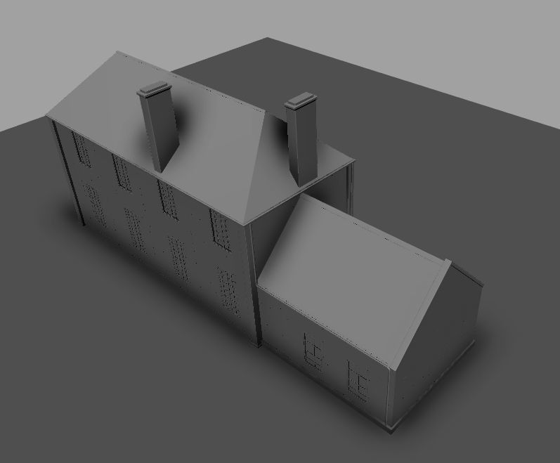 Set of 11 modular house for Game Low-poly 3D model_47