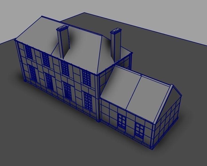 Set of 11 modular house for Game Low-poly 3D model_49