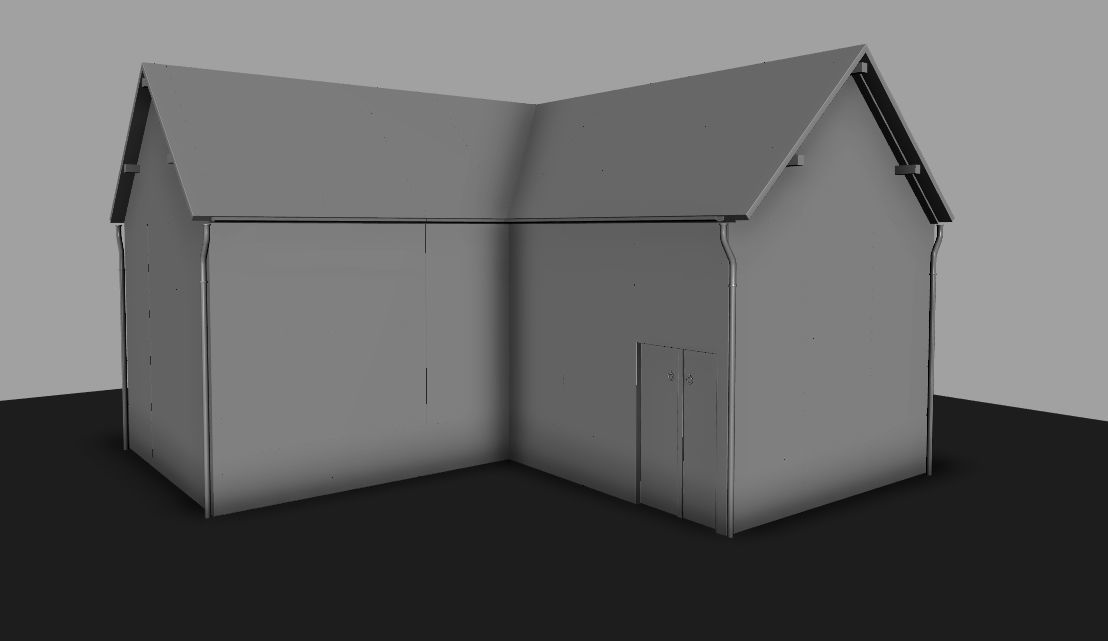 Set of 11 modular house for Game Low-poly 3D model_2