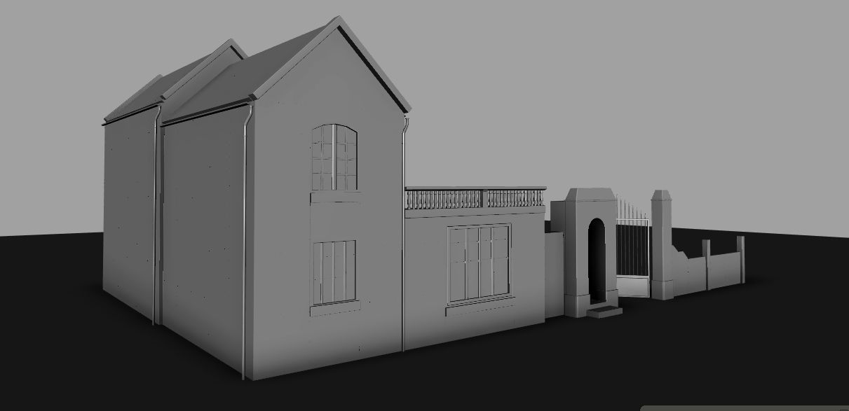 Set of 11 modular house for Game Low-poly 3D model_10