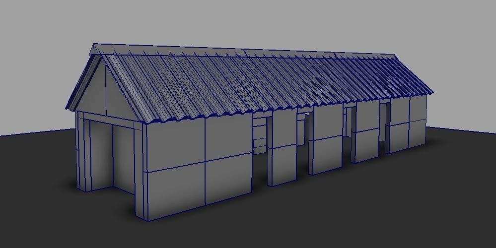 Set of 11 modular house for Game Low-poly 3D model_44