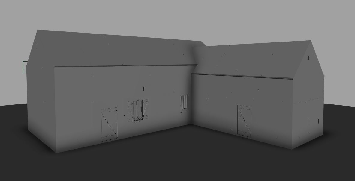 Set of 11 modular house for Game Low-poly 3D model_34