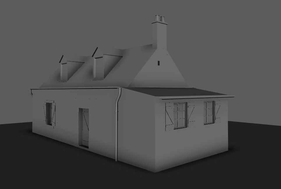 Set of 11 modular house for Game Low-poly 3D model_25