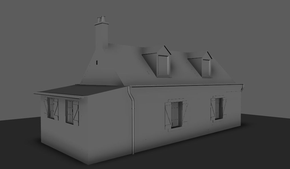 Set of 11 modular house for Game Low-poly 3D model_27