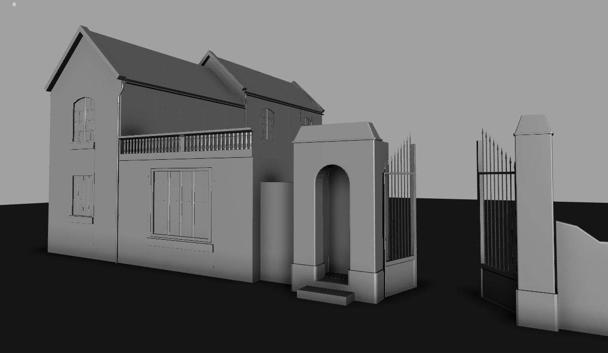 Set of 11 modular house for Game Low-poly 3D model_13