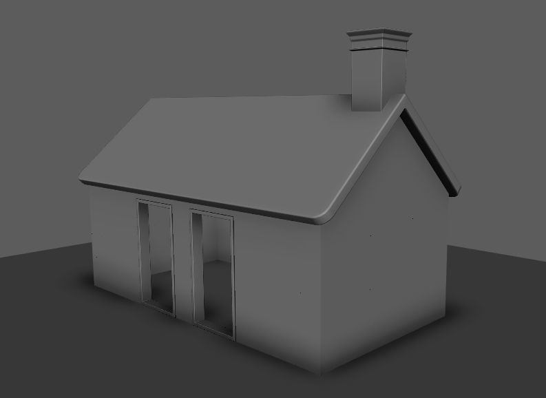 Set of 11 modular house for Game Low-poly 3D model_28