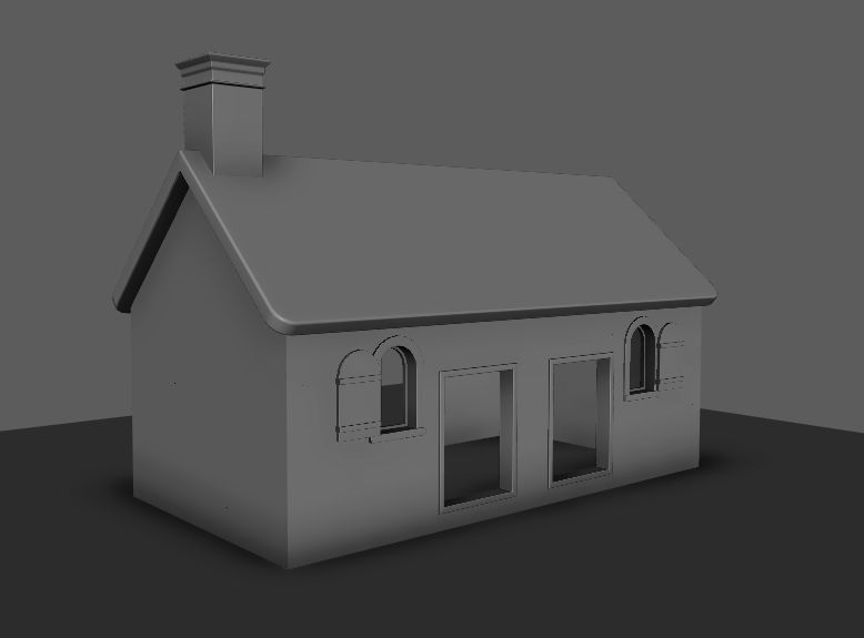 Set of 11 modular house for Game Low-poly 3D model_29