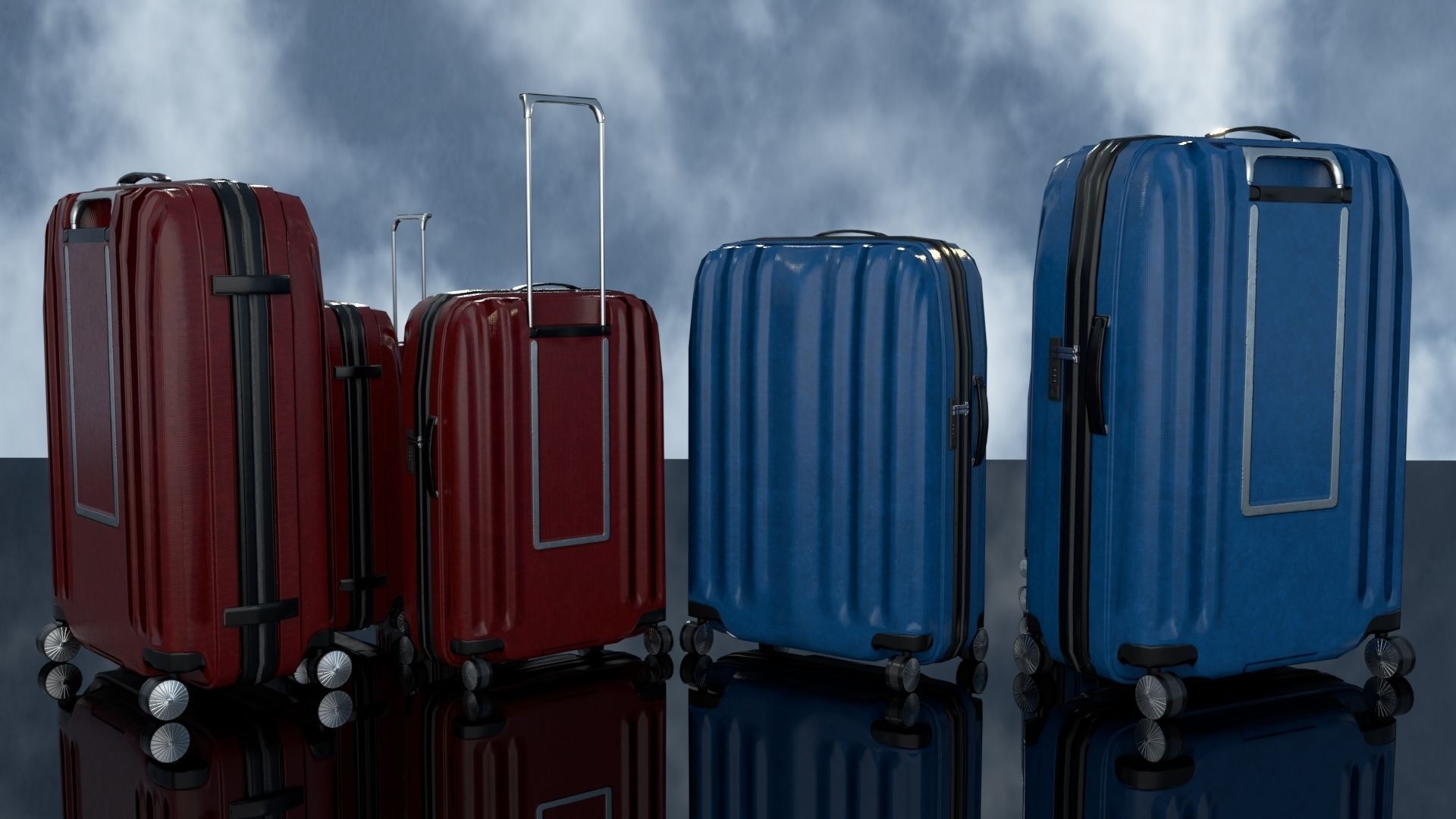 PBR Suitcase hs suitcases Low-poly 3D model_3