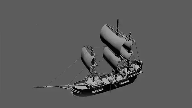 Pirate Ship phase-2 Free 3D model