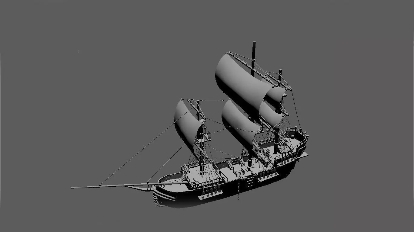 Pirate Ship phase-2 Free 3D model_0