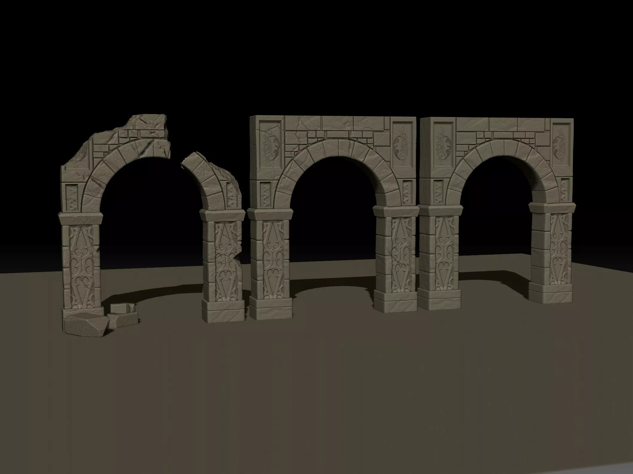 DnD Arch diorama parts 3D print model