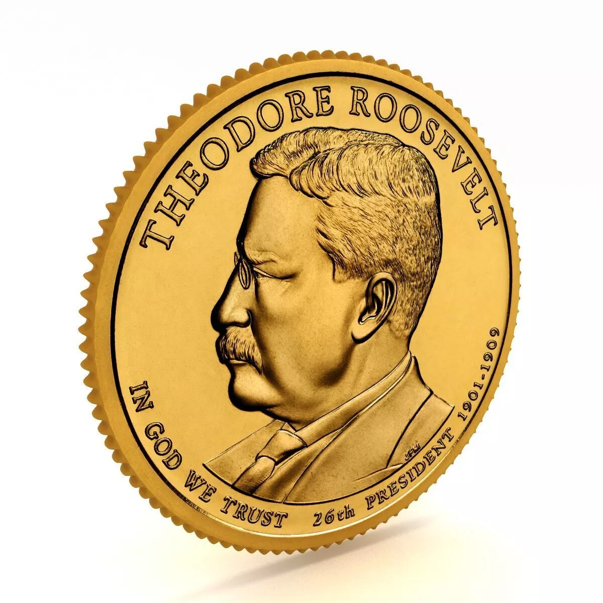 26th PRESIDENT Theodore Roosevelt Presidential Coin 3D model