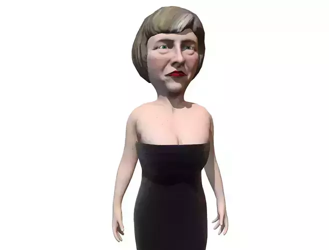 Theresa May 3D caricature low poly game ready rigged Low-poly 3D model