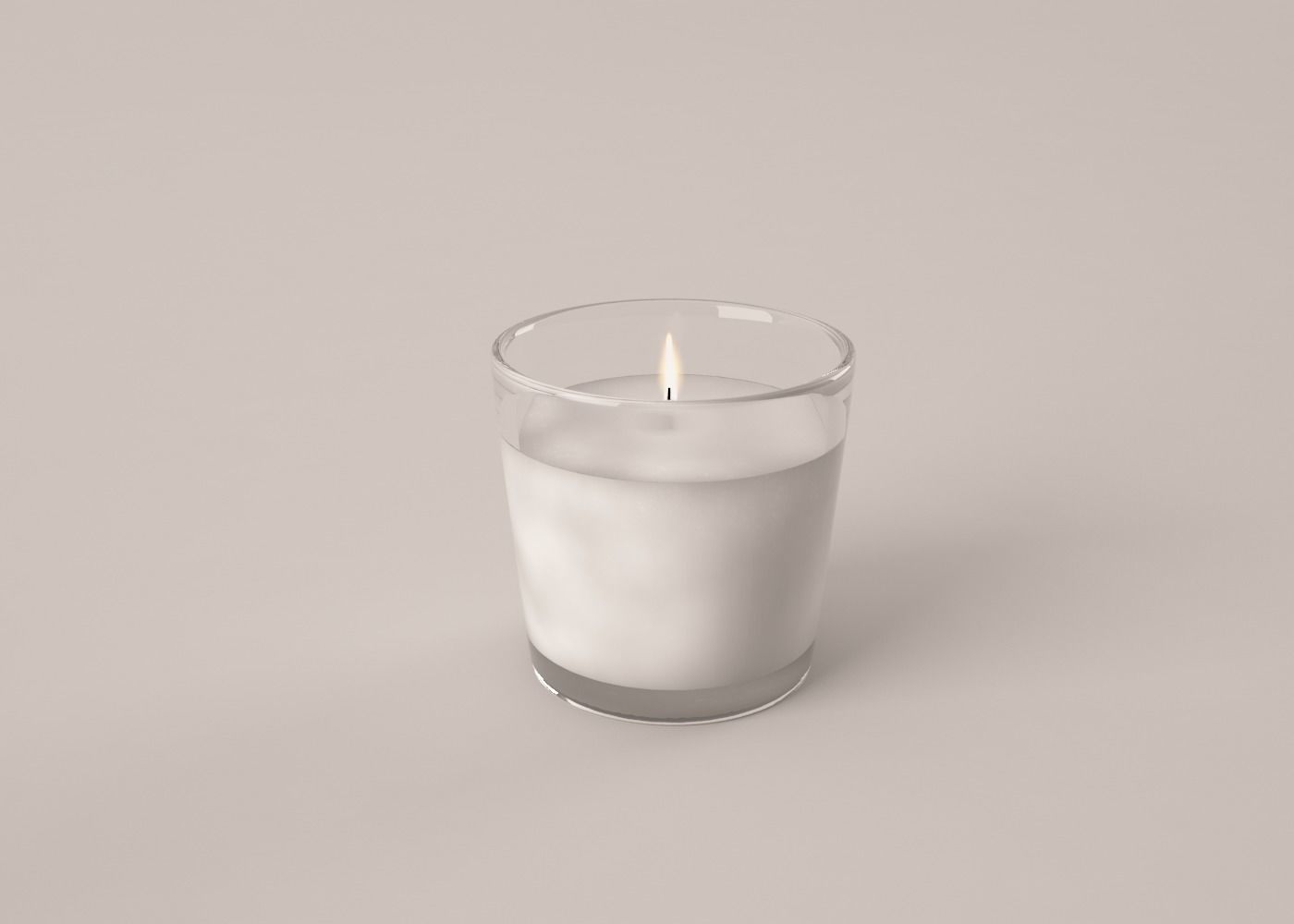candle in minimalistic glass container 3D model_0