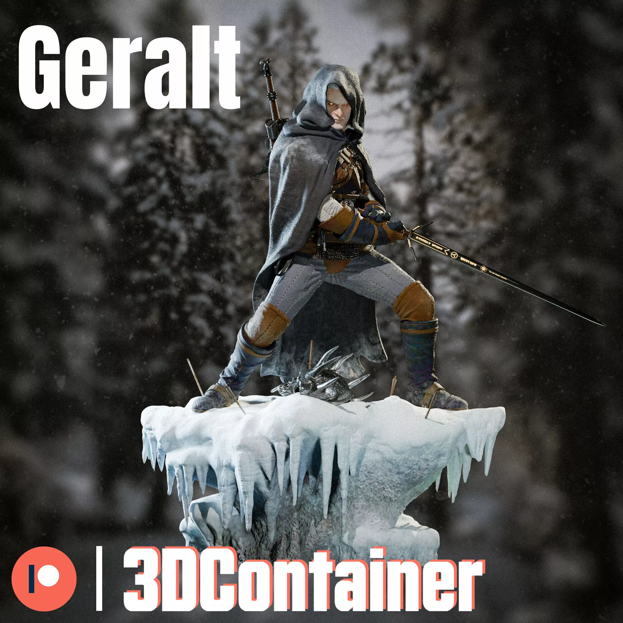 Geralt of Rivia - The witcher 3D print model
