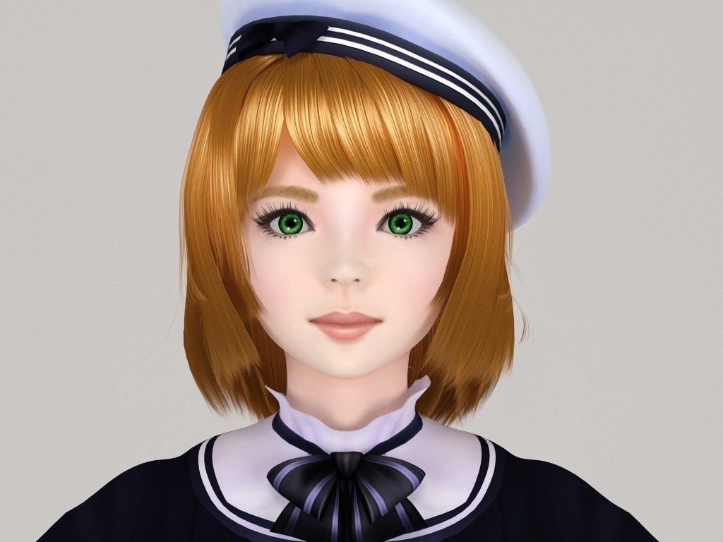 T pose nonrigged model of Lolita with various outfit 3D model_1