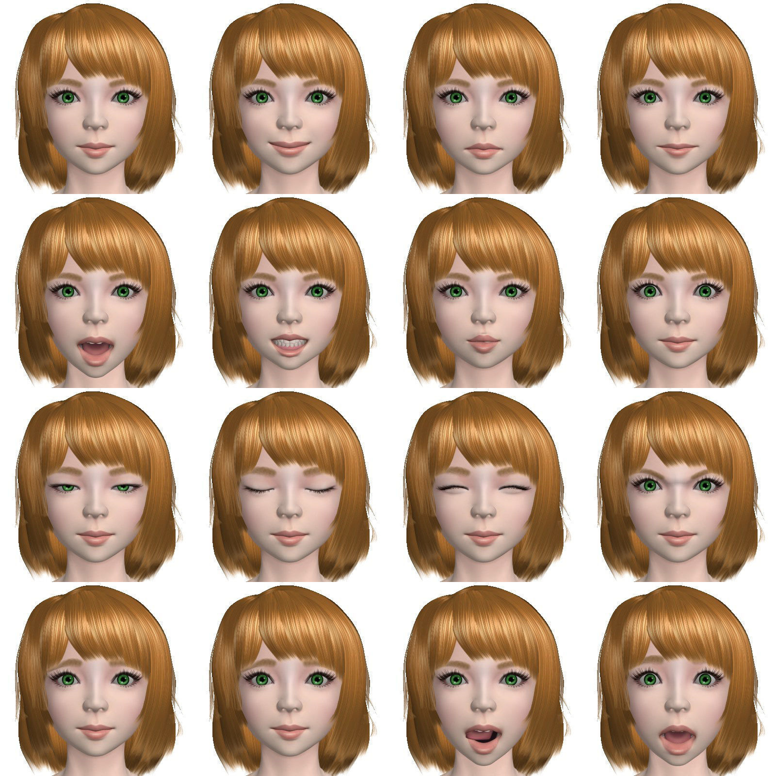 T pose rigged model of Lolita with various outfit 3D model_4