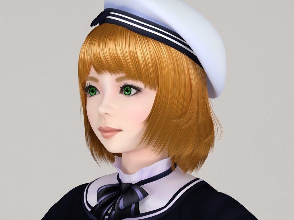 T pose rigged model of Lolita with various outfit 3D model_3