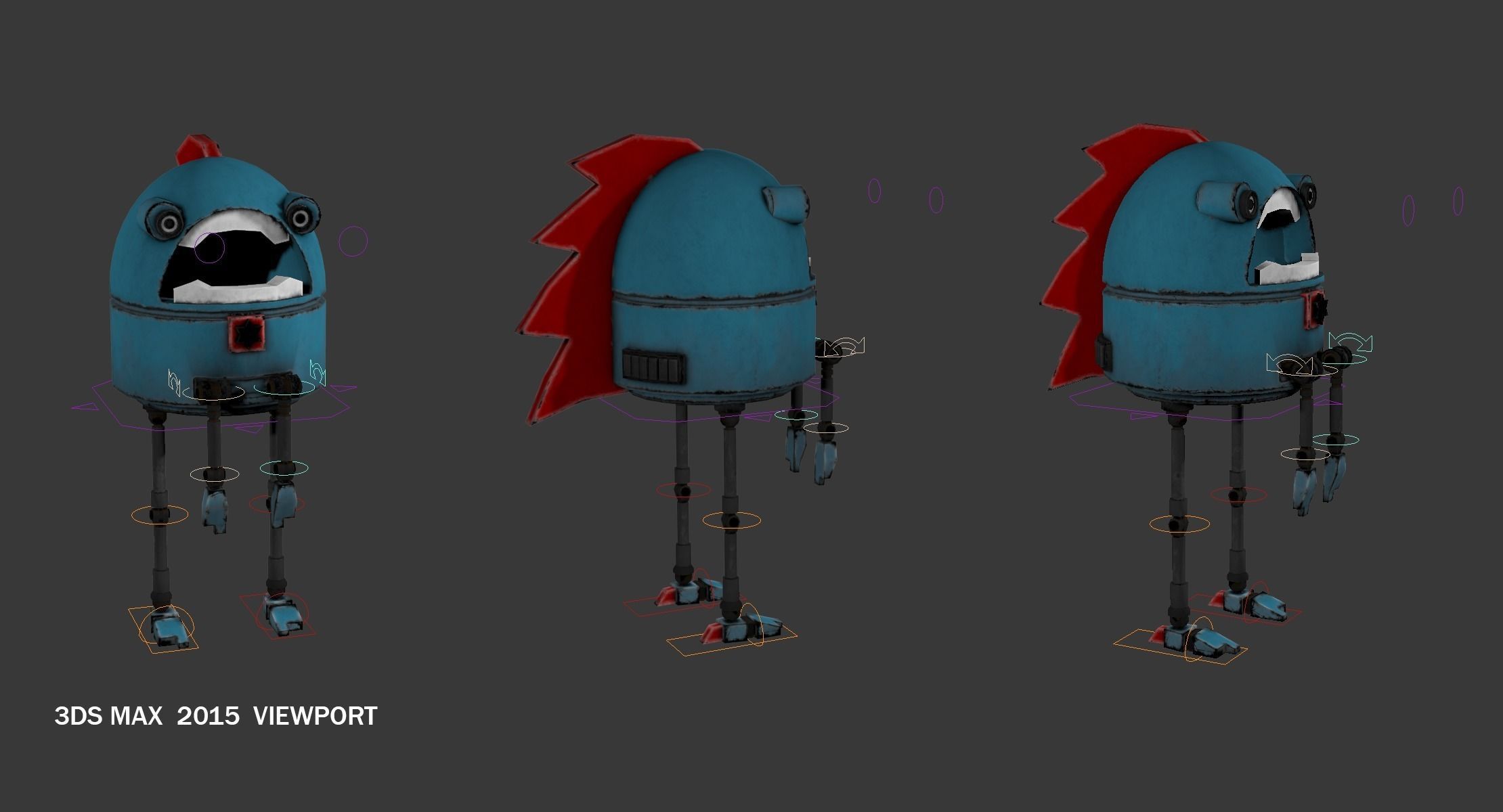 Silly Robot Low-poly 3D model_3