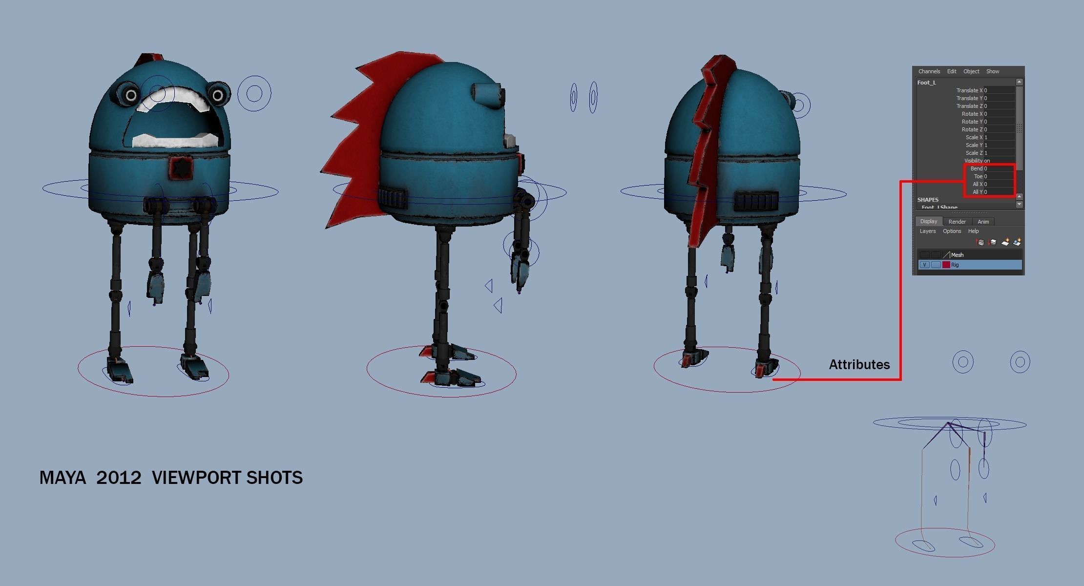Silly Robot Low-poly 3D model_7