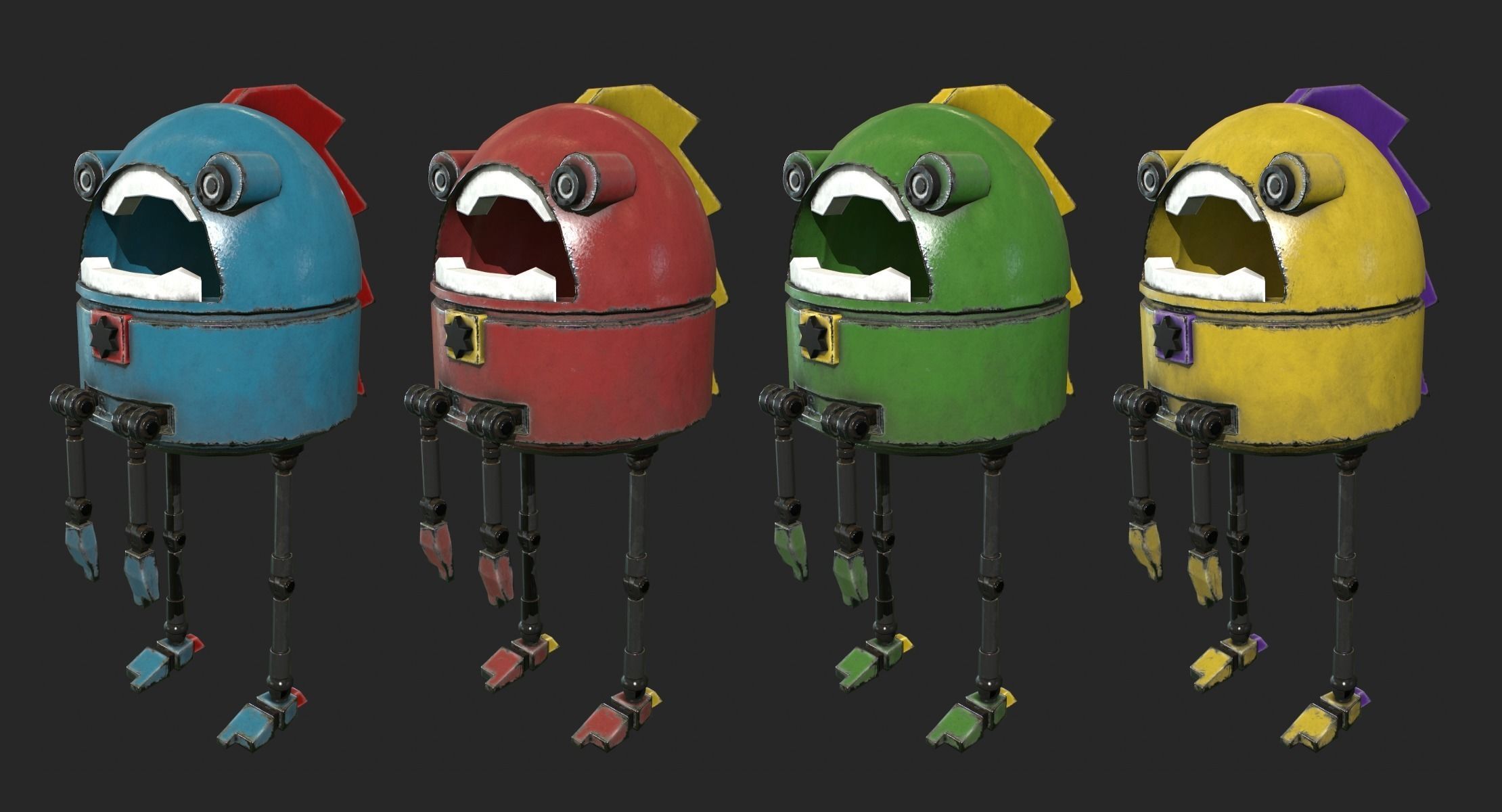 Silly Robot Low-poly 3D model_5