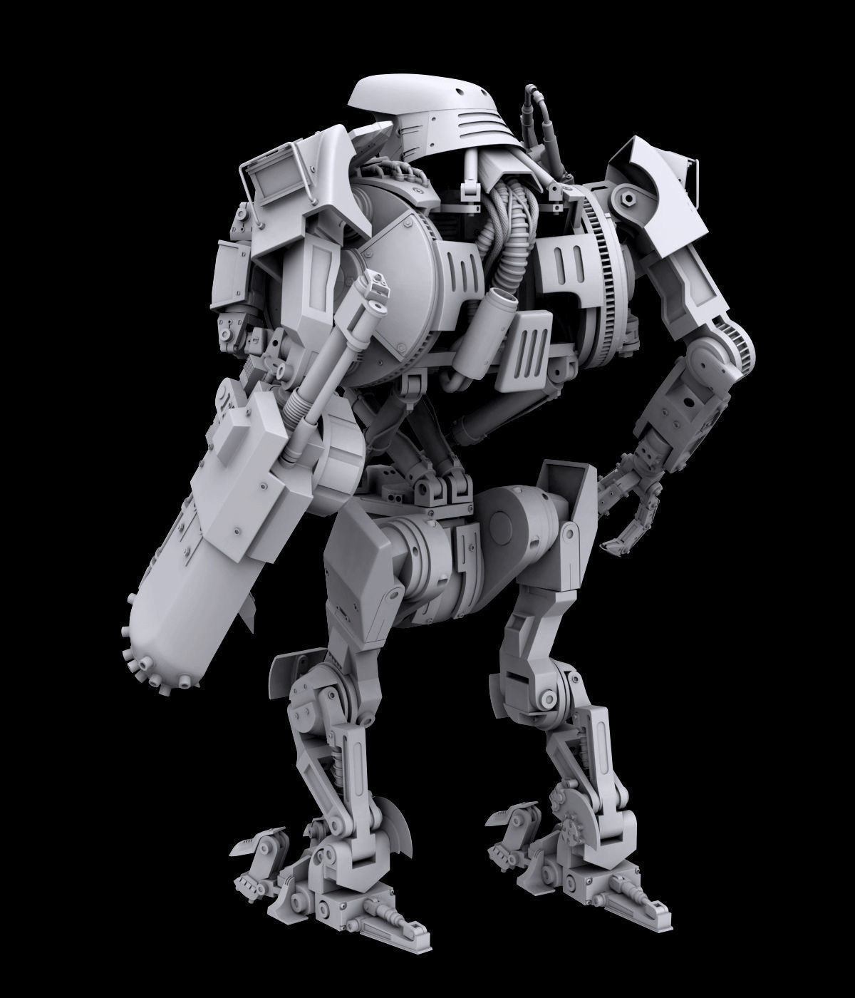 Old version Robocop2 movie Cain action figure 3d printable model 3D print model_7