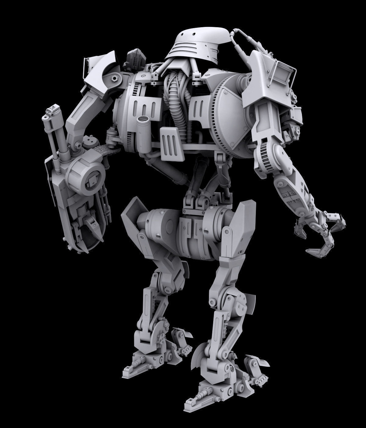 Old version Robocop2 movie Cain action figure 3d printable model 3D print model_8